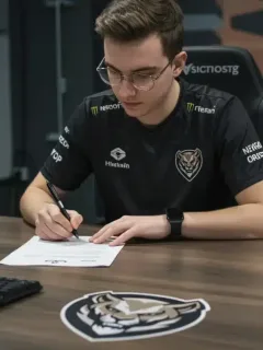 Esports player signing new 2026 contract with team