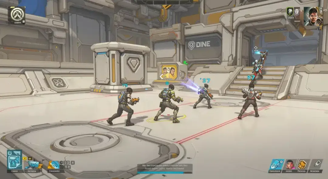 Overwatch League match screenshot, dive composition execution