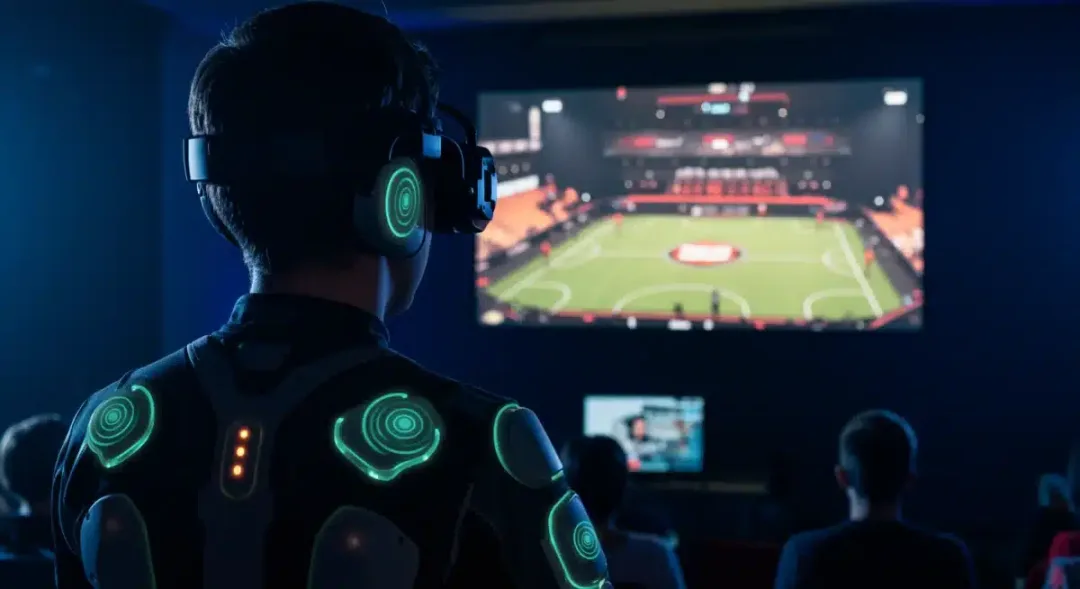 Viewer experiencing haptic feedback in esports broadcast