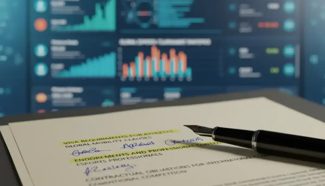Legal document detailing visa requirements for esports professionals