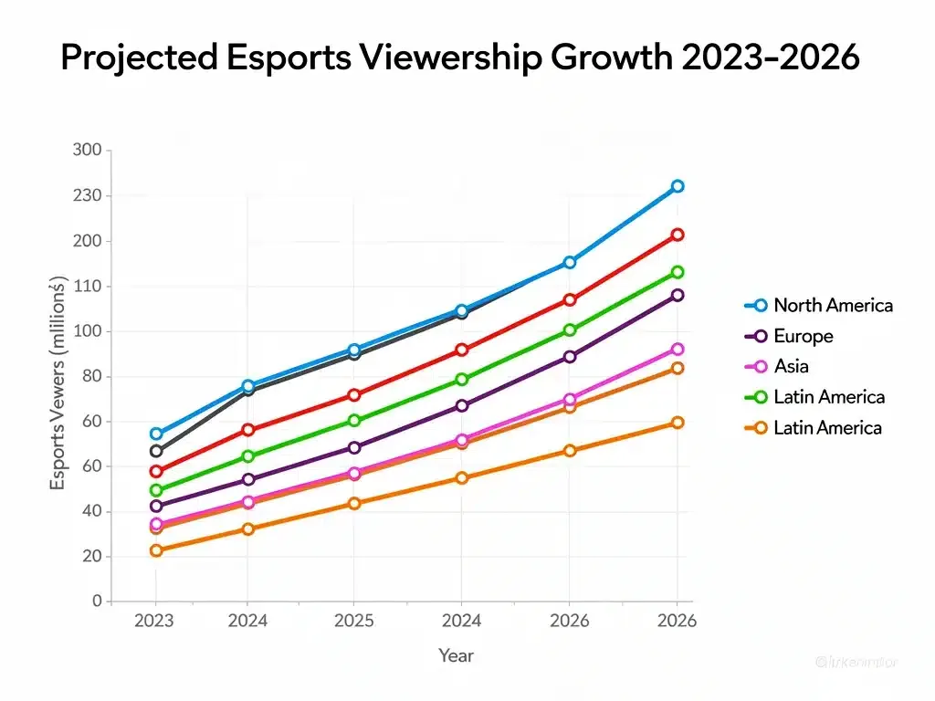 Projected growth of esports viewership 2023-2026