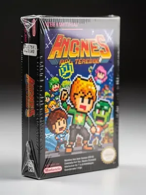 Authentic factory-sealed retro video game cartridge box