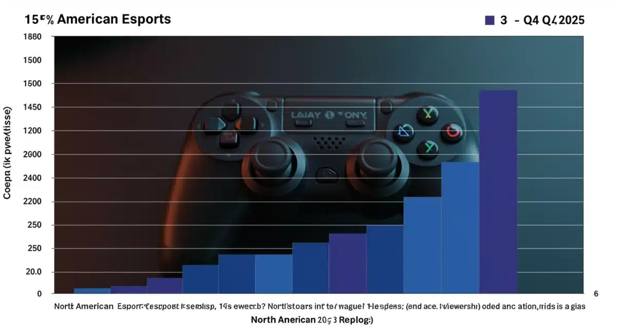 Bar chart showing 15% North American esports viewership increase in Q4 2025.