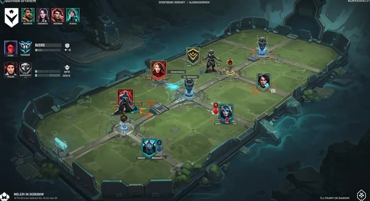 Tactical map overview of Valorant gameplay during a professional match