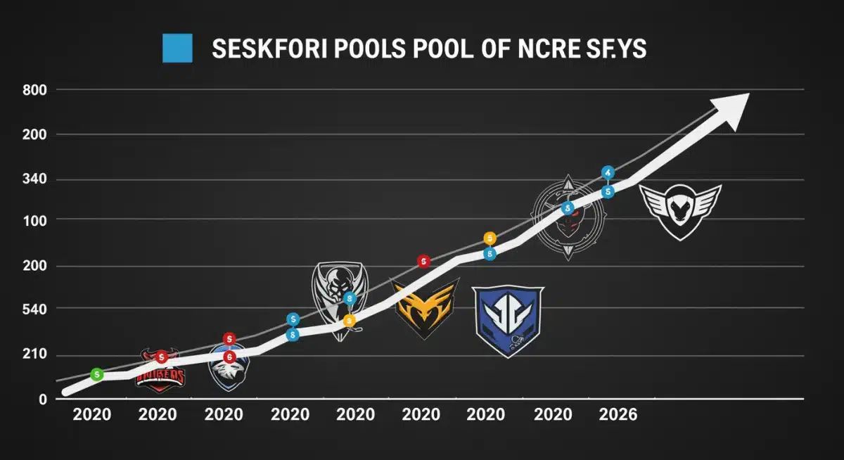 Graph showing projected 10% growth in esports prize pools by 2026.