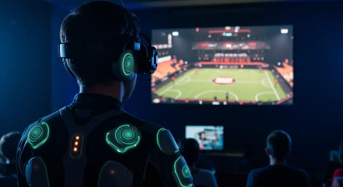 Viewer experiencing haptic feedback in esports broadcast