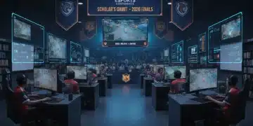 Esports athletes competing in a collegiate arena, highlighting the growth of Esports Scholarships in 2026.