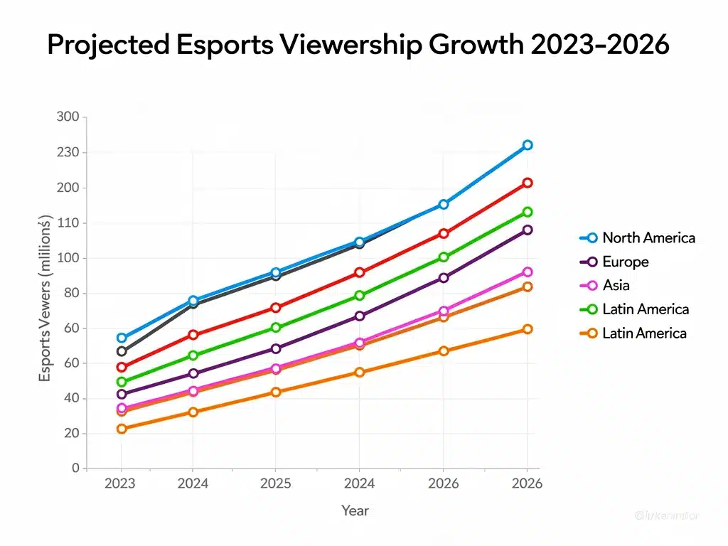 Projected growth of esports viewership 2023-2026