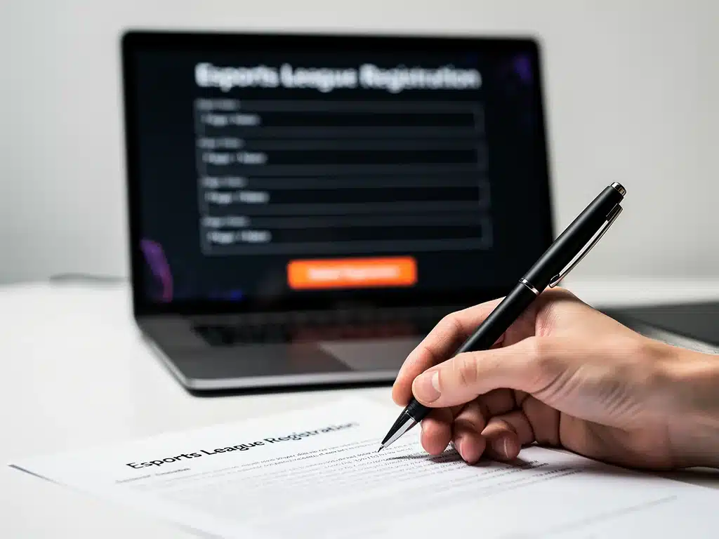 Signing esports league registration form digitally