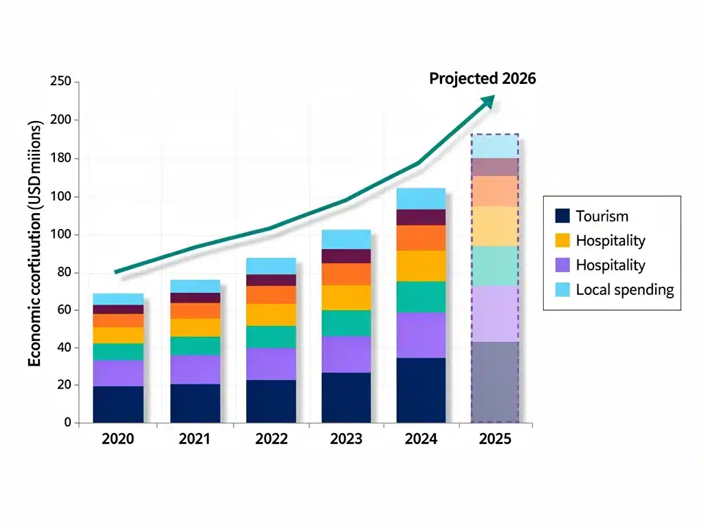 Graph illustrating the rising economic contribution of esports in US cities