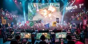 Time-Sensitive Opportunity: Register for 2026 Esports Qualifiers by March 1st Esports arena with competitive gaming action and a looming March 1st deadline